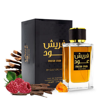 Gulf Orchid Fresh Oud Eau De Parfum Perfumes Oriental, Woody, Spicy Raspberry, Incense Jasmine, Cedarwood, Vanilla Oud, Amber, Musk