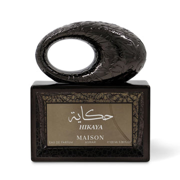 Maison Asrar Hikaya Eau De Parfum Perfumes Oriental, Gourmand Bergamot, Saffron, Praline Rose, Caramel, Cashmere Wood Vanilla, Musk, Ambergris