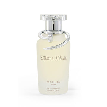 Maison Asrar Silver Elixer Eau De Parfum Perfumes  Woody , Spicy Lemon, Aromatic, Pink Pepper, Bergamot Spicy, Incense, Vetiver, Patchouli Musk, Ambergris, Moss, Leather