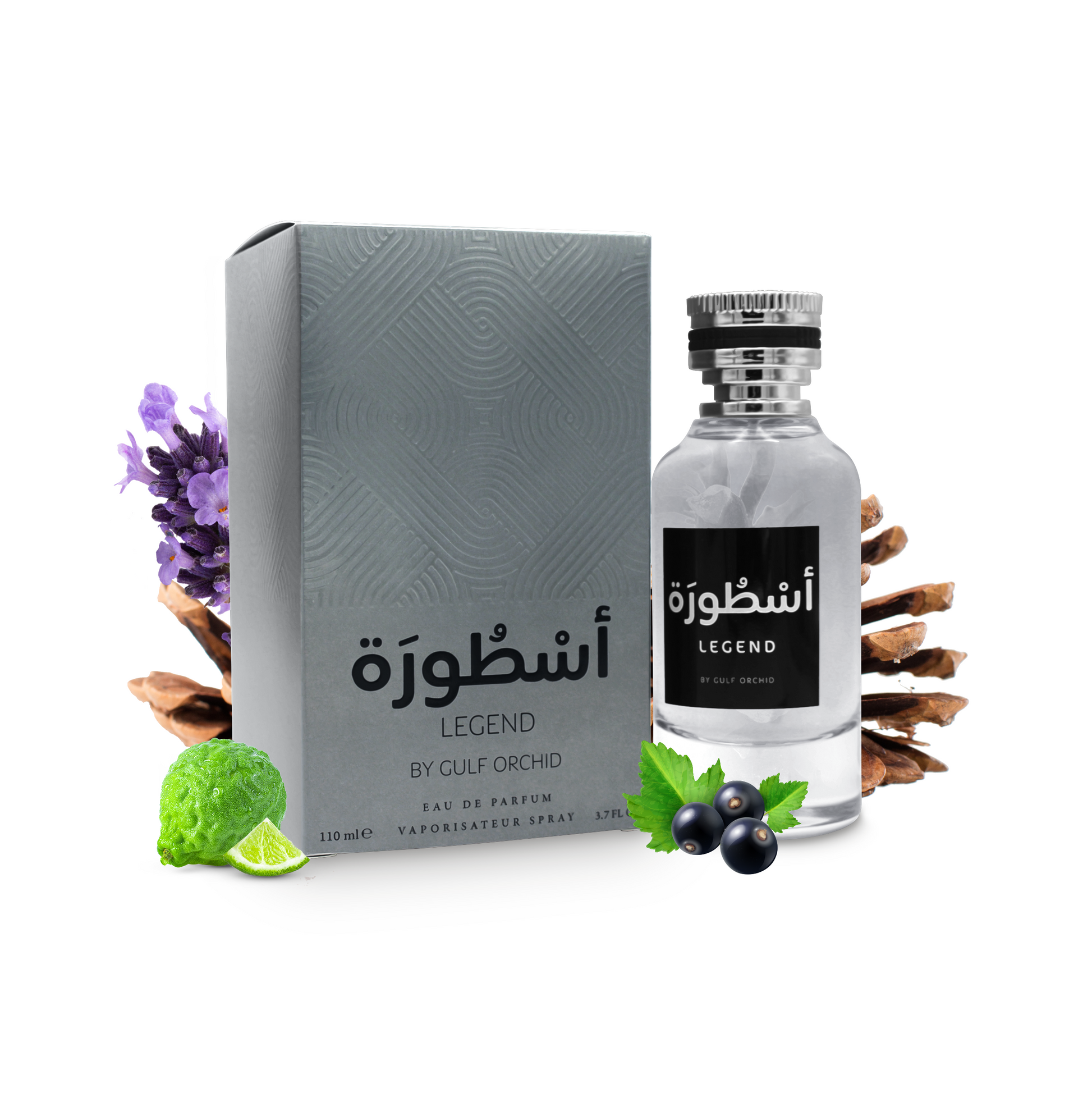 Gulf Orchid Legend Eau De Parfum Perfumes Woody , Aromatic Bergamot, Pepper Lavender, Juniper Berries, Cashmeran Cedarwood, Amber, Musk