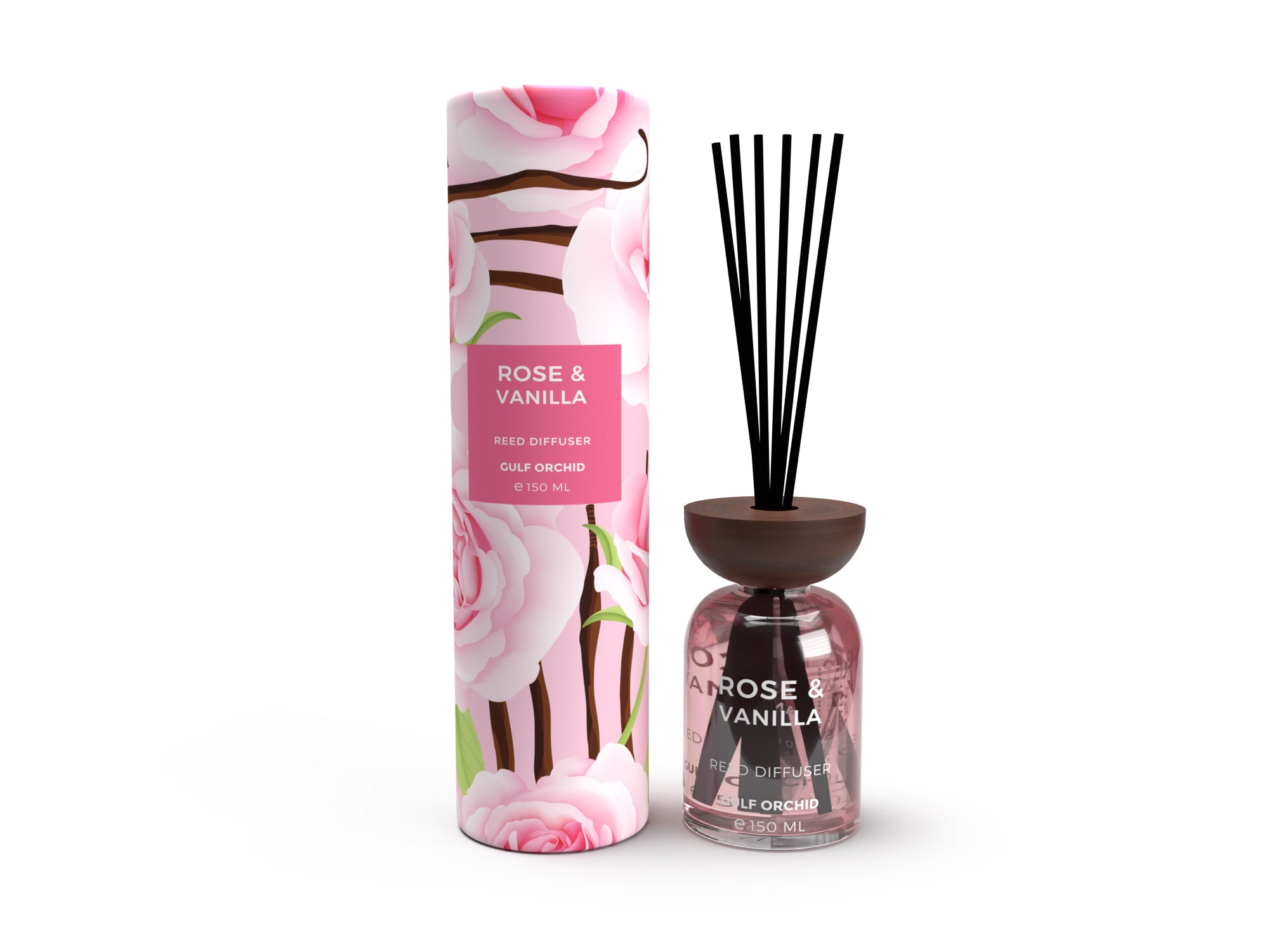 Rose & Vanilla By Gulf Orchid Reed Diffuser 150ml